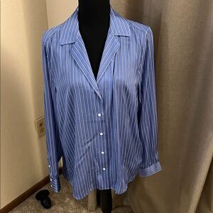 Quince Blue Striped Blouse